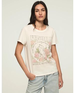 Lucky Brand Fender Floral Classic Crew - Natural