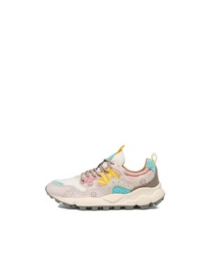 Flower Mountain Layered Design Sneakers With Chunky Sole - White