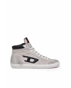 DIESEL Leather Leroji Mid Sneakers - White