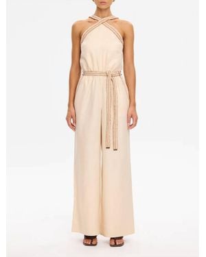 Kivari Freya Halter Wide Leg Jumpsuit - Natural