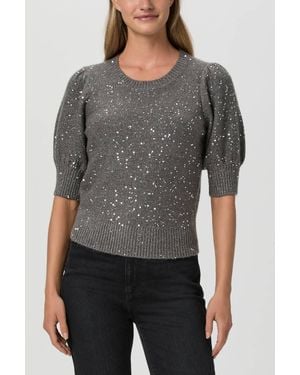 PAIGE Gladiolus Sequin-Embellished Sweater - Gray