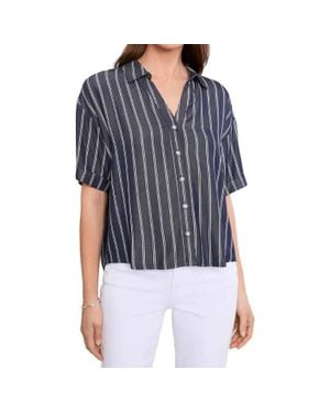 Kut From The Kloth Brenda Boxy Button Front Shirt - Blue
