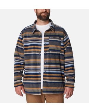 Columbia Steens Mountain Printed Shirt Jacket Striped Jzz574 - Blue