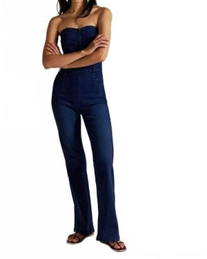 Free People Beckett Strapless Jumpsuit - Blue