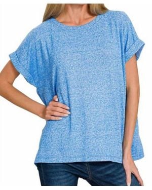 Zenana Soft Short Sleeve Tee - Blue