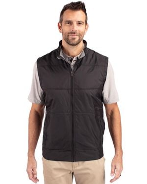 Cutter & Buck Stealth Hybrid Quilted Windbreaker Vest - Black