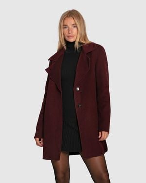 Belle & Bloom Ex-Boyfriend Wool Blend Oversized Jacket - Red