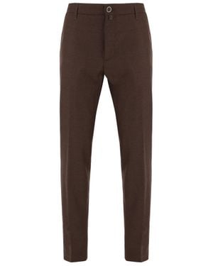 Jacob Cohen Stretch Virgin Wool Pleated Tailored Pants - Brown