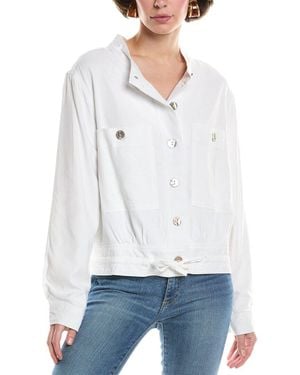 Nicole Miller Linen-Blend Jacket - White