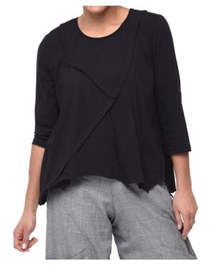 Tulip Clothing Lindsay Three-Quarter Sleeve Top - Black