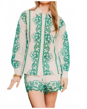 LOVE THE LABEL Trinity Button Down Top - Green