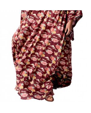 Miguelina Amora Cut-Out Floral Maxi Dress - Red