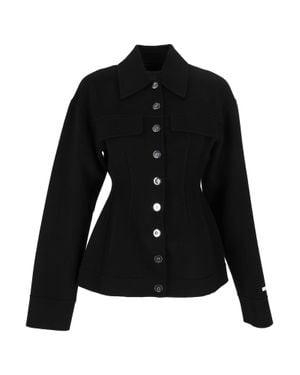 Sportmax Arena Tailored Fitted Metallic Accent Jacket - Black