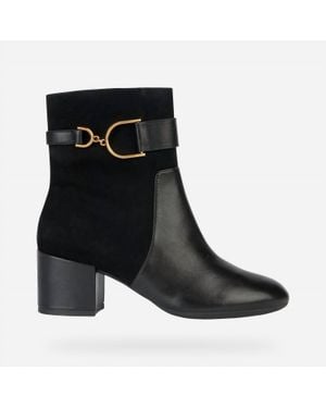 Geox Eleana Heel Ankle Boots - Black