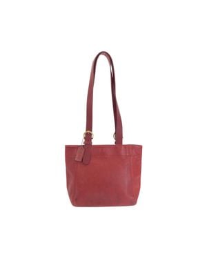 COACH Leather Tote Bag - Red