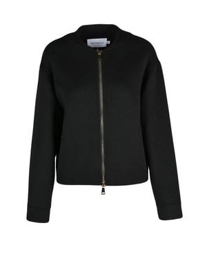 SIMONA CORSELLINI Cropped Wool-Blend Zip Jacket - Black