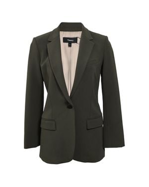 Theory Single-Breasted Blazer With Pockets - Black