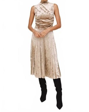 Bella Dahl Clean Waist Pleated Skirt - Natural