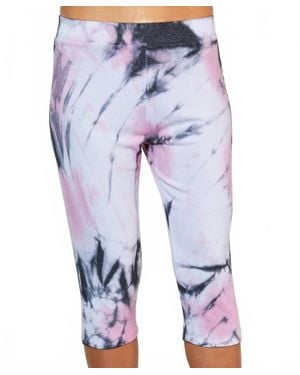French Kyss Marble Wash Capri Pants - Blue