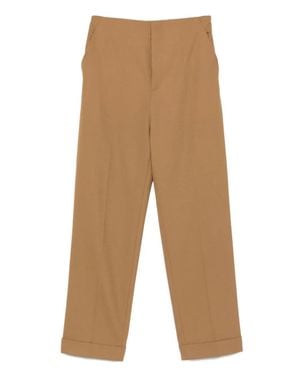 Alberta Ferretti Straight-Leg Tailored Pants With Mid-Rise Waist - Natural