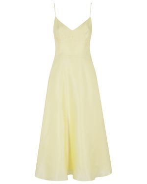 Alberta Ferretti Triple Organza Silk Midi Dress - Yellow