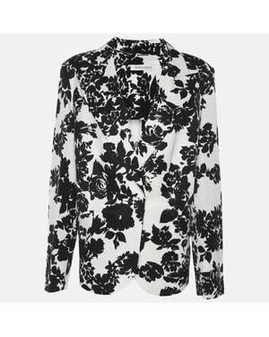 Marina Rinaldi Ottoman Print Single Breasted Blazer - Black