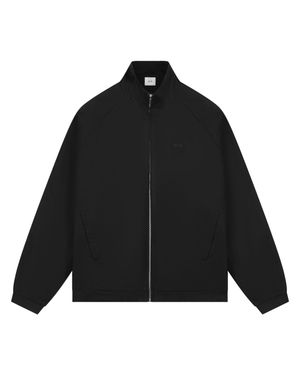 Arte' Cotton Mix Minimalist Track Jacket - Black