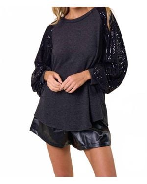 Lovely Melody Show Stopping Sparkle Top - Blue