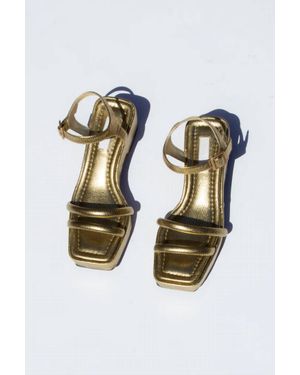 Suzanne Rae Puffy Platform Sandals - Metallic