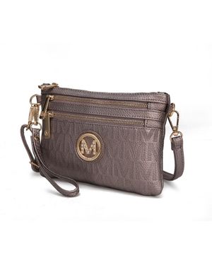 MKF Roonie Milan "M" Signature Crossbody Wristlet - Brown