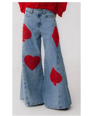 SAVA Wide Crochet Jean - Blue