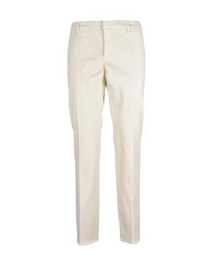 Dondup Stretch Cotton Zip Spiritissimo Formal Pants - Natural
