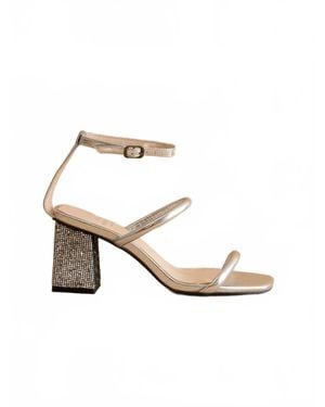 Oasis Society Giza Glittery Architectural Block Sandals - White