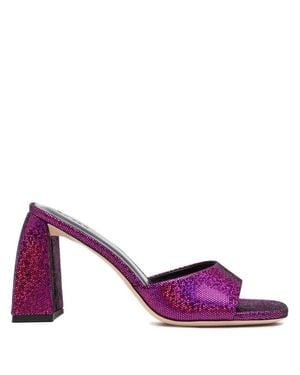 BY FAR Michele Disco Leather Mules - Purple