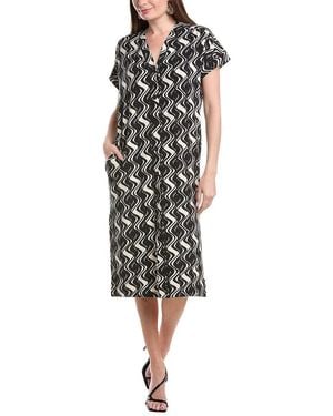 Masai Printed Midi Dress - Black