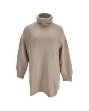 Ba&sh Turtleneck Knitted Mini Dress - Gray