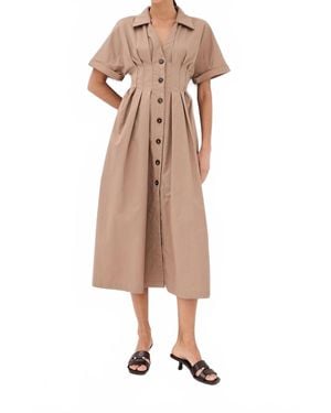 Kika Vargas Letitia Midi Dress - Natural