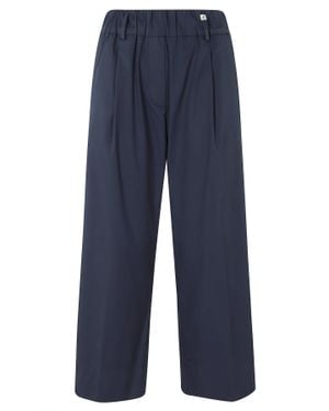Myths Elastic-Waist Cotton Straight-Leg Pants - Blue