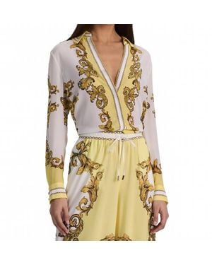 Alice + Olivia Willa Silk Blouse - Yellow