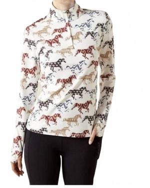 Ariat Lowell 3.0 Long Sleeve 1/4 Zip Baselayer Shirt - White