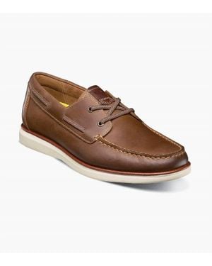 Florsheim Elastic Lace Moc Toe Boat Shoes - Brown