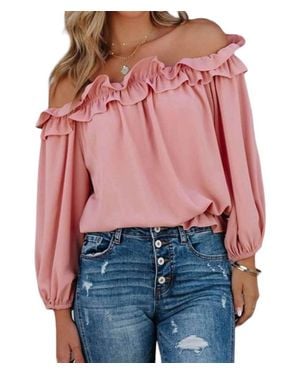 Shewin Ruffle My Feathers Blouse - Red