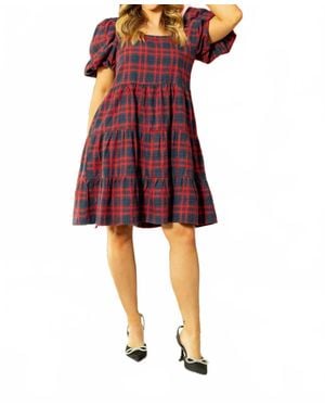 Southern Grace Fireside Christmas Dress - Red