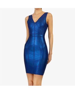 F p Bodycon V-Neck Dress - Blue