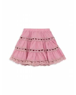 Theme Girls Ballet Sofia Heart Bow Lace Mini Skirt - Pink