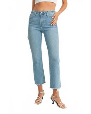 Jbd. Crop Flare Distressed Hem Jeans - Blue