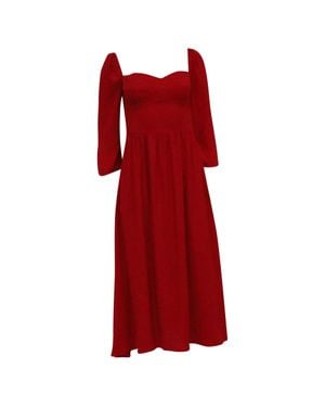 Reformation Sweetheart Neckline Midi Dress - Red