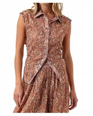 Sundays Arlyn Open Back Shirt - Brown