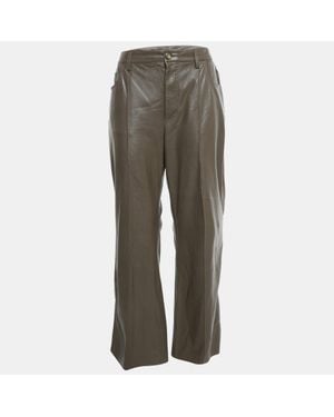 Nanushka Faux Leather Wide Leg Pants - Gray