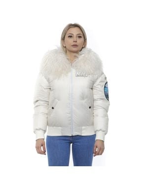 MR & MRS Polyester Bomber Jacket - White